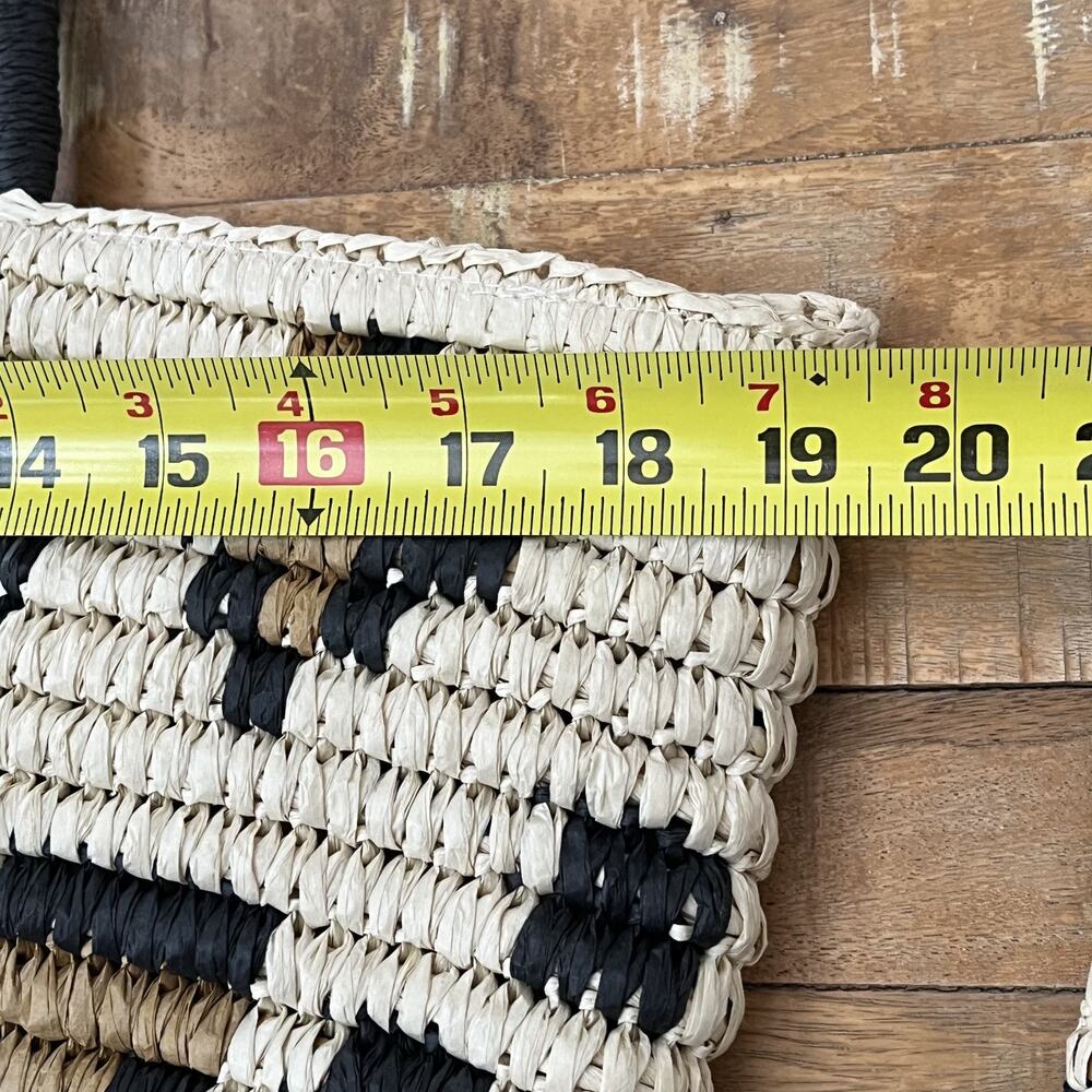 Time and Tru Black, Cream & Brown Woven Tote with Matching Wristlet - Picture 7 of 9